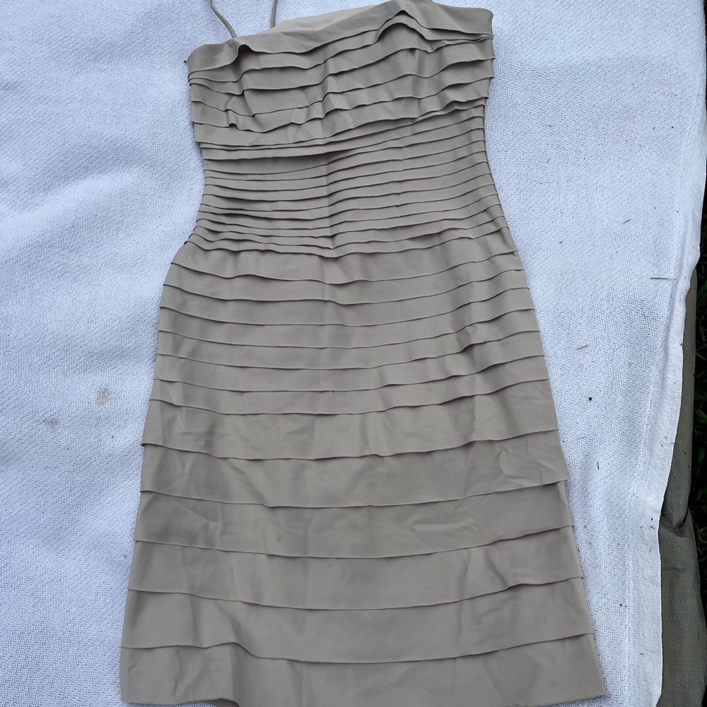 JS Collections Strapless Taupe Dress